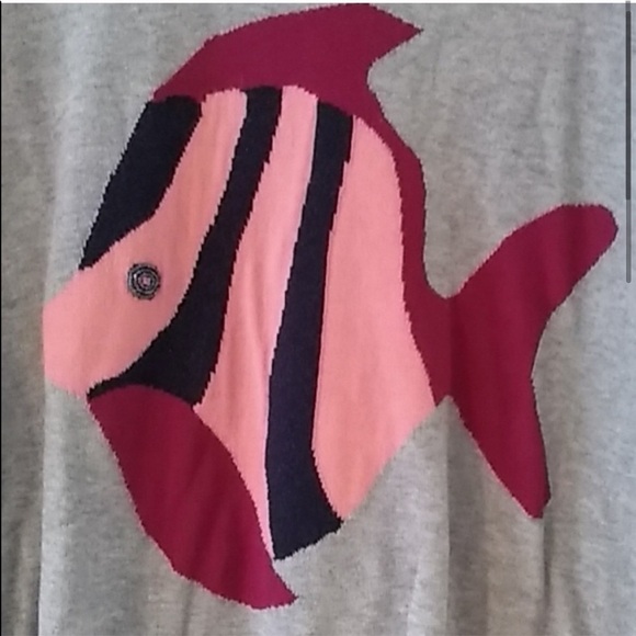 Ann Taylor Knit  top beaded fish front - Picture 4 of 6
